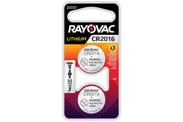 CR2016 Rayovac 3 Volt Lithium Coin Cell Batteries (2 on a Card)