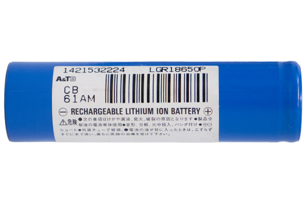 18650 Toshiba 3.6 Volt Lithium Ion Battery (1650 mAh)