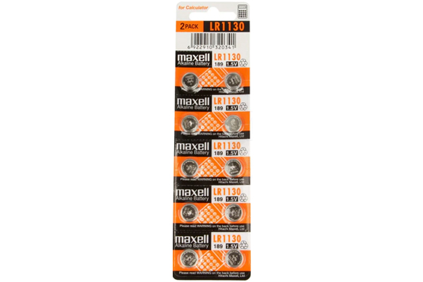 10 x LR1130 / 189 Maxell Alkaline Button Batteries
