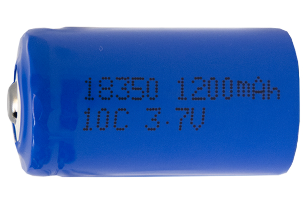 3.7 Volt 18350 Li-Ion Button Top Battery (1200 mAh)