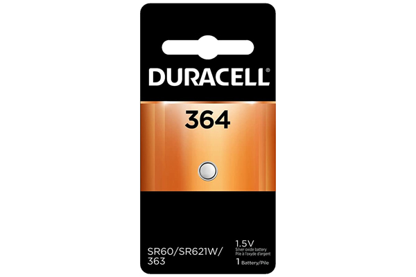 364 / SR621SW Duracell Silver Oxide Button Battery (On a Card)
