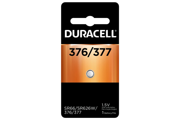 377 /  376 Duracell Silver Oxide Button Batteries (On a Card)