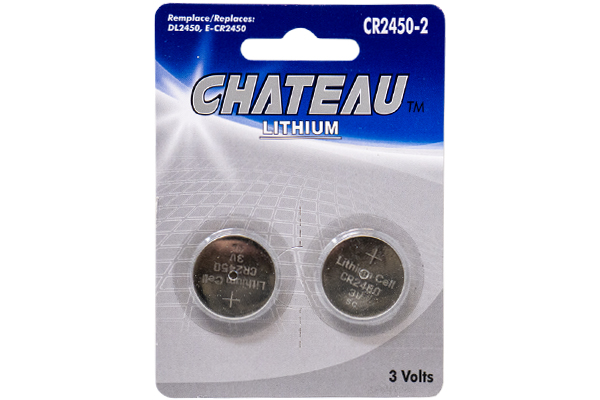 CR2450 Chateau 3 Volt Lithium Coin Cell Batteries (2 on a Card)