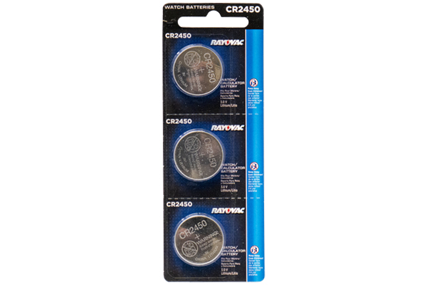 3 x CR2450 Rayovac 3 Volt Lithium Coin Cell Batteries