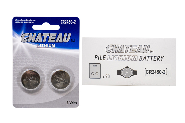 40 x CR2450 Chateau 3 Volt Lithium Coin Cell Batteries (20 Cards of 2)