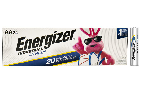 24 x  AA Energizer Industrial Lithium (LN91 / L91) 1.5 Volt Batteries