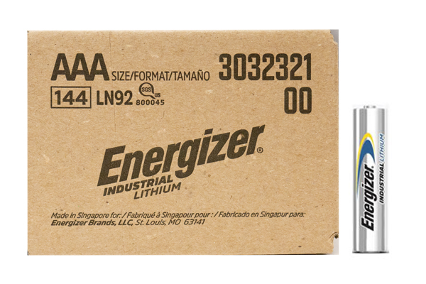 144 x AAA Energizer Industrial Lithium (LN92 / L92) Batteries