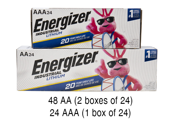 48 x AA (LN91) & 24 x AAA (LN92) Energizer Industrial Lithium Batteries