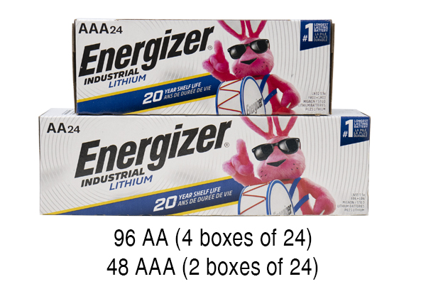 96 x AA (LN91) & 48 x AAA (LN92) Energizer Industrial Lithium Batteries
