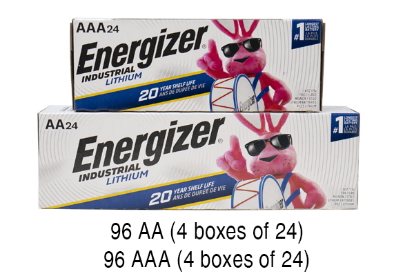 96 x AA (LN91) & 96 x AAA (LN92) Energizer Industrial Lithium Batteries