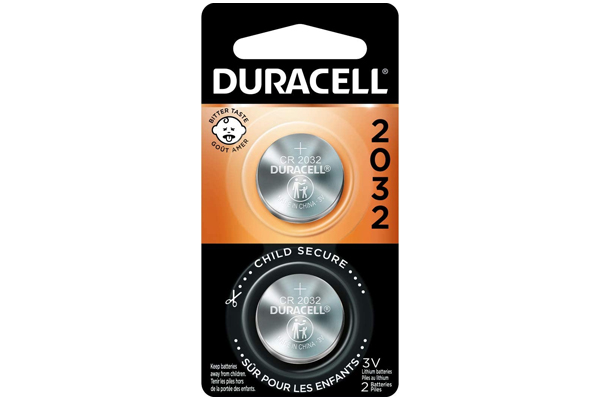 DL2032 Duracell 3 Volt Lithium Coin Cell Batteries (2 On a Card)