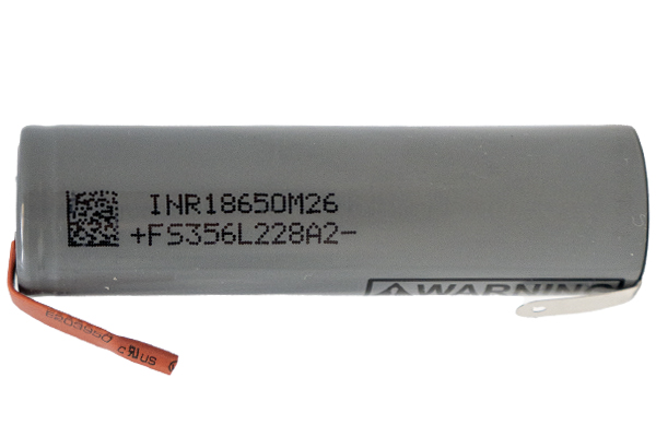 LG 18650 M26 3.6 Volt Lithium Ion Battery with Tabs (2600 mAh)