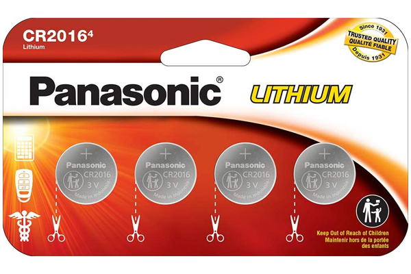 CR2016 Panasonic 3 Volt Lithium Coin Cell Batteries (4 on a Card)