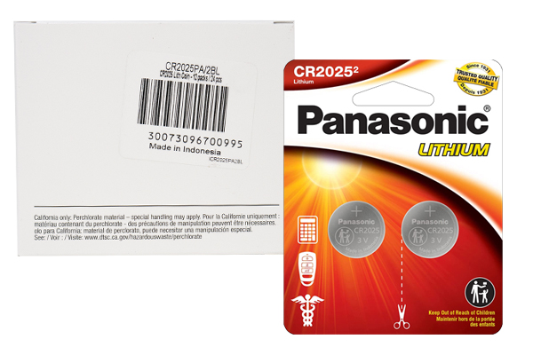 24 x CR2025 Panasonic 3 Volt Lithium Coin Cell Batteries (12 Cards of 2)