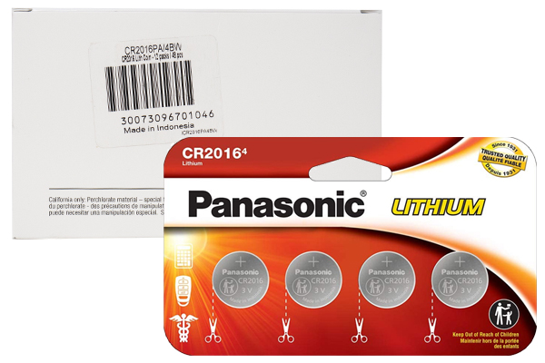 48 x CR2016 Panasonic 3 Volt Lithium Coin Cell Batteries (12 Cards of 4)