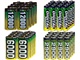 16 AA (2900 mAh) + 16 AAA (1200 mAh) + 8 C (6000 mAh) + 8 D  (12000 mAh) NiMH AccuPower Batteries