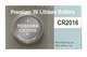 25 x CR2016 Toshiba 3 Volt Lithium Coin Cell Batteries (On a Card)