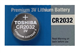 5 x CR2032 Toshiba 3 Volt Lithium Coin Cell Batteries (On a Card)