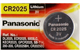 10 x CR2025 Panasonic 3 Volt Lithium Coin Cell Batteries (On a Card)