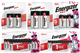 20 AA + 20 AAA + 2 C + 2 D + 2  9 Volt Energizer MAX Alkaline Battery Combo (On Cards)