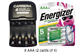 AA / AAA NiMH Smart Slim Travel Charger with USB Plug & 8 AAA 700 mAh Energizer Rechargeable Batteries