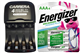 AA / AAA NiMH Smart Slim Travel Charger with USB Plug & 4 AAA 800 mAh Energizer Rechargeable Batteries