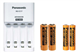 Panasonic BQ-CC17 Smart Battery Charger + 2 AA (2000mAh) + 2 AAA (750mAh) NiMH Panasonic Rechargeable Batteries