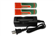 Li-Ion Charger (Single Slot) + 2 x 18650 3.6V Li-Ion Button Top Batteries (2300 mAh)