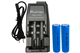 Li-Ion Charger (2 Slot) + 2 x 18650 3.6V Li-Ion Button To Batteries (2600 mAh)