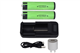 1-Slot Li-Ion Charger w/ LCD Display + 2 x 3.7 Volt Panasonic 18650 Lithium Ion 3400mAh Button Top Batteries