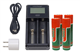 2-Slot Fast Battery Charger + 4 x 18650 3.6 Volt 2300 mAh Li-Ion Battery