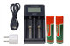 2-Slot Fast Battery Charger + 2 x 18650 3.6 Volt 2300 mAh Li-Ion Batteries
