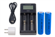 2-Slot Fast Battery Charger + 2 x 18650 3.6 Volt 2600 mAh Li-Ion Batteries