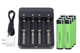 4-Slot Li-ion Battery Charger + 6 x 3.7 Volt Panasonic 18650 Lithium Ion Batteries (3400 mAh)