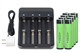 4-Slot Li-ion Battery Charger + 8 x 3.7 Volt Panasonic 18650 Lithium Ion Batteries (3400 mAh)