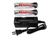 Li-Ion Charger (Single Slot) + 2 x Tenergy 18650 3.6v 2600 mAh li-ion w/ PCB