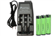 Li-Ion Charger (2 Slot) + 3 x 18650 3.6v Panasonic 3400 mAh li-ion w/ PCB