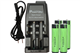 Li-Ion Charger (2 Slot) + 4 x 18650 3.6v Panasonic 3400 mAh li-ion w/ PCB