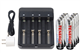4-Slot Li-ion Battery Charger + 8 x Tenergy 18650 3.6v 2600 mAh li-ion w/ PCB