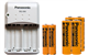 Panasonic BQ-390 AA/AAA Charger + 4 AA (2000mAh) + 2 AAA (750mAh) NiMH Panasonic Rechargeable Batteries