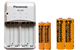 Panasonic BQ-390 AA/AAA Charger + 2 AA (2000mAh) + 2 AAA (750mAh) NiMH Panasonic Rechargeable Batteries
