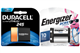 3 x Energizer + 3 x Duracell Ultra 245 Photo Lithium Batteries (6 Total)