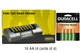 Powerex MH-C800S Eight Slot Smart Charger & 16 AA Duracell Rechargeable (DX1500) Batteries (2500 mAh)