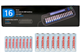 16 Bay AA / AAA LCD Battery Charger + 8 AAA (1000 mAh) + 8 AA (2500 mAh) Tenergy NiMH Rechargeable Batteries