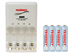 4 Bay AA / AAA LED Smart Battery Charger + 4 AAA Tenergy NiMH Rechargeable Batteries (1000 mAh)	