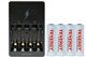Rayovac AA / AAA Compact Charger + 4 AA Tenergy NiMH Rechargeable Batteries (2500 mAh)