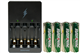Rayovac AA / AAA Compact Charger + 4 AA Rayovac Pre-Charged NiMH Batteries (1350 mAh)