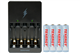 Rayovac AA / AAA Compact Charger + 4 AAA Tenergy NiMH Rechargeable Batteries (1000 mAh)