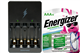 Rayovac AA / AAA Compact Charger + 4 AAA NiMH Energizer 800 mAh Batteries (Low Discharge)