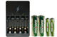 Rayovac AA / AAA Compact Charger + 2 AA (1350 mAh) + 2 AAA (750 mAh) Rayovac Pre-Charged NiMH Batteries